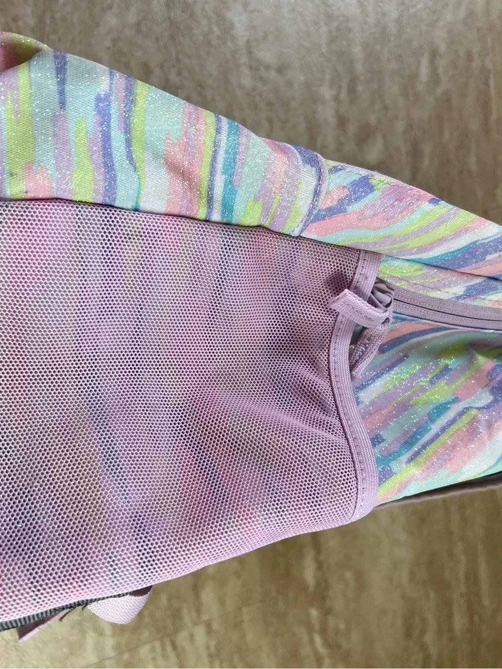 Lands' End ClassMate Backpack in the glitter paint stripe Large 18”
